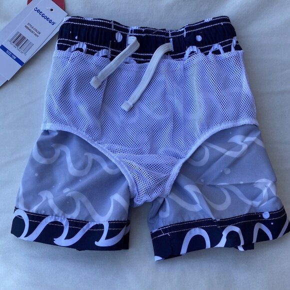 Wippette Bundle of 2 Drawstring Swim Trunks Shorts Boys Sizes 12M-18M Quick Dry - Picture 13 of 16